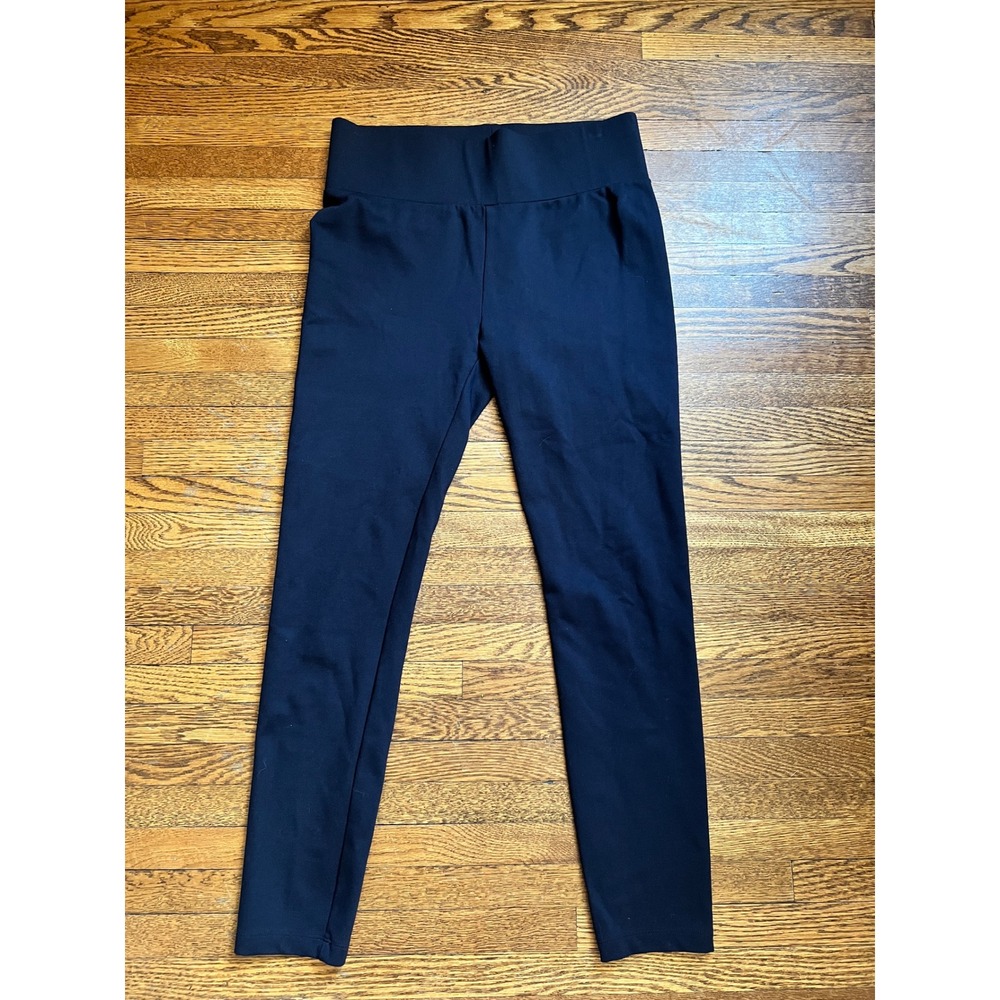 Lou & Grey for LOFT Navy Blue Ponte Leggings Back Pockets Small High Rise Slim